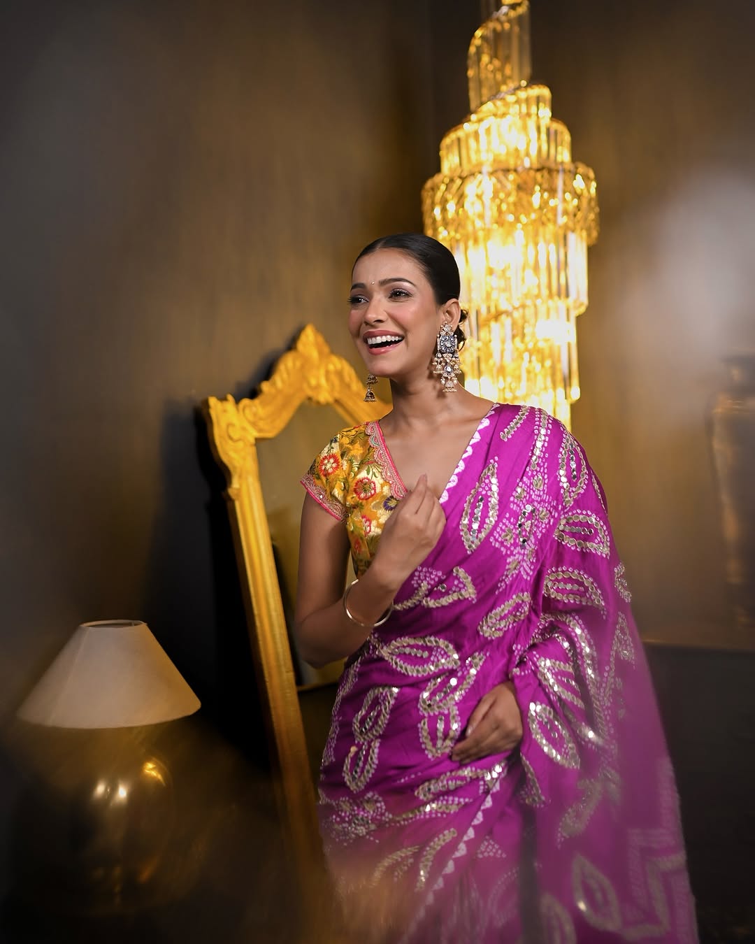 HANDCRAFTED BANDHANI SILK SARI- MAGENTA