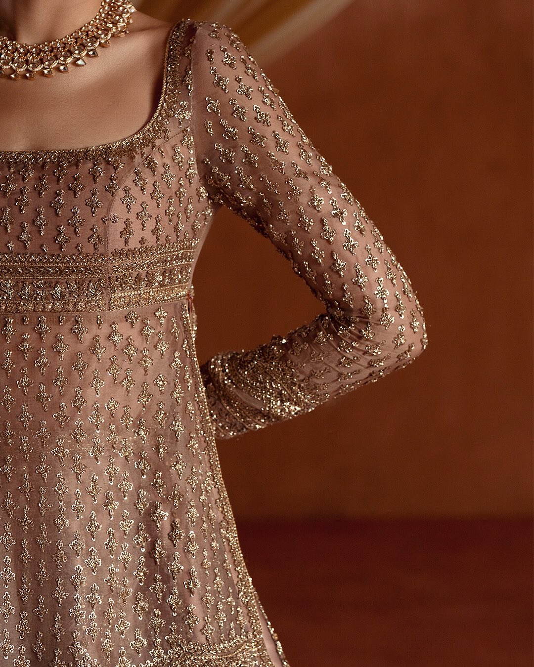 FAWN BRIDAL RAW AND SATIN SILK LEHENGA