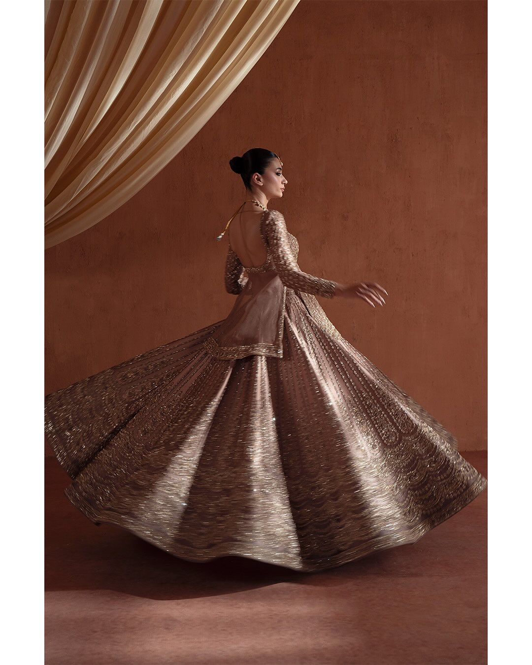 FAWN BRIDAL RAW AND SATIN SILK LEHENGA