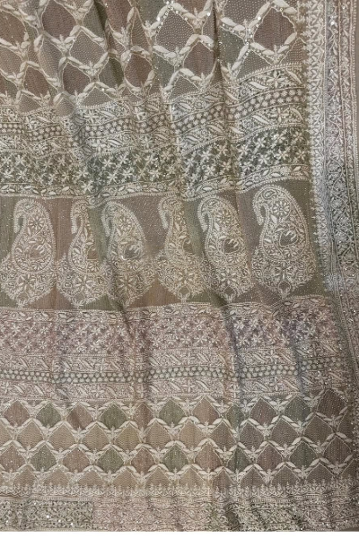 HANDWOVEN HANDCRAFTED FULL JAL CHIKANKARI SARI IN EKTAAR EMBROIDERY