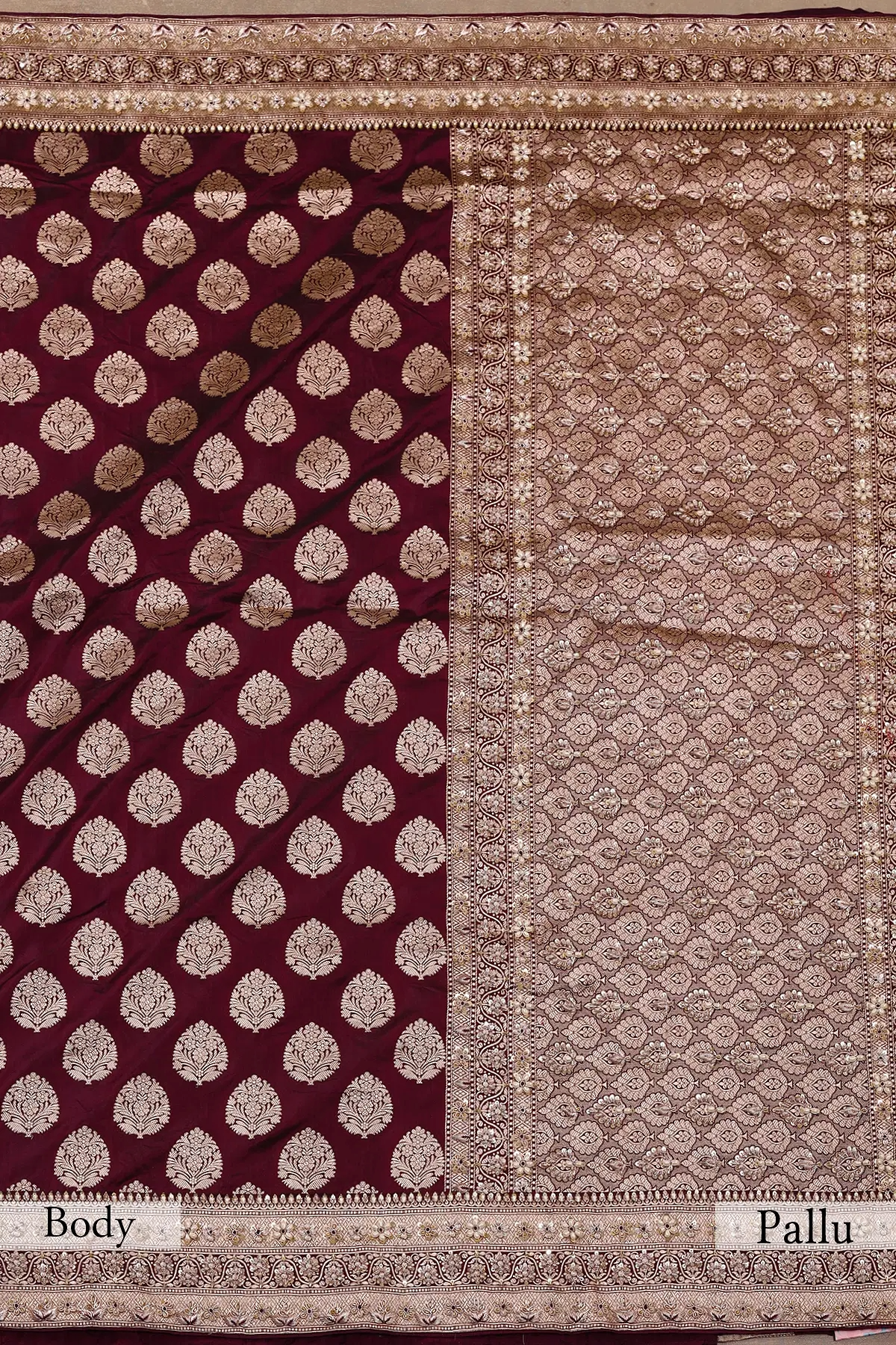 VIOLET PURPLE SEQUIN BANARASI SILK SARI